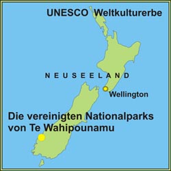 Die vereinigten Nationalparks von Te Wahipounamu